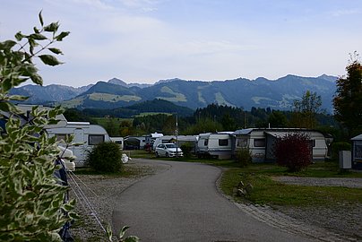 Campingplatz an der Iller am Stadtrand von Sonthofen