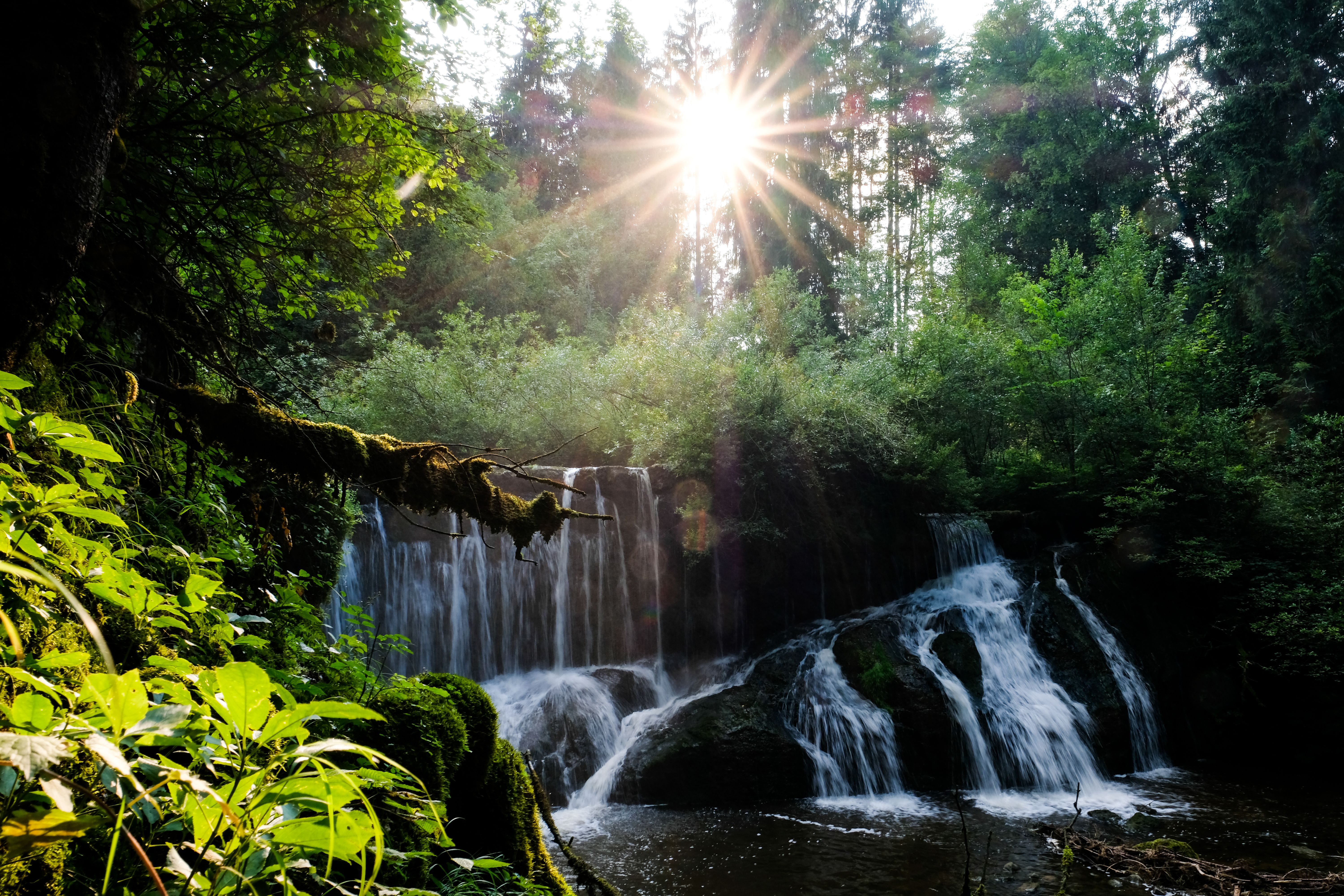 Ein beeindruckendes Naturerlebnis bietet uns, gut versteckt in einem Tobel, der Geratser Wasserfall. Im Wald kurz hinter Gerats, etwa 200 m von der Straße entfernt, fließen die zwei Bäche - der "Kranzegger Bach" und die "Geratser Ach" - zusammen. Der Kranzegger Bach fällt über eine etwa 6 Meter hohe Mauer in die Tiefe und die Geratser Ach bahnt sich ihren Weg bergab in mehreren kleinen Stufen. Der Geratser Wasserfall ist ein verträumter Ort für Naturfans, besonders eindrucksvoll, wenn die beiden Bäche nach Regenfällen viel Wasser führen.