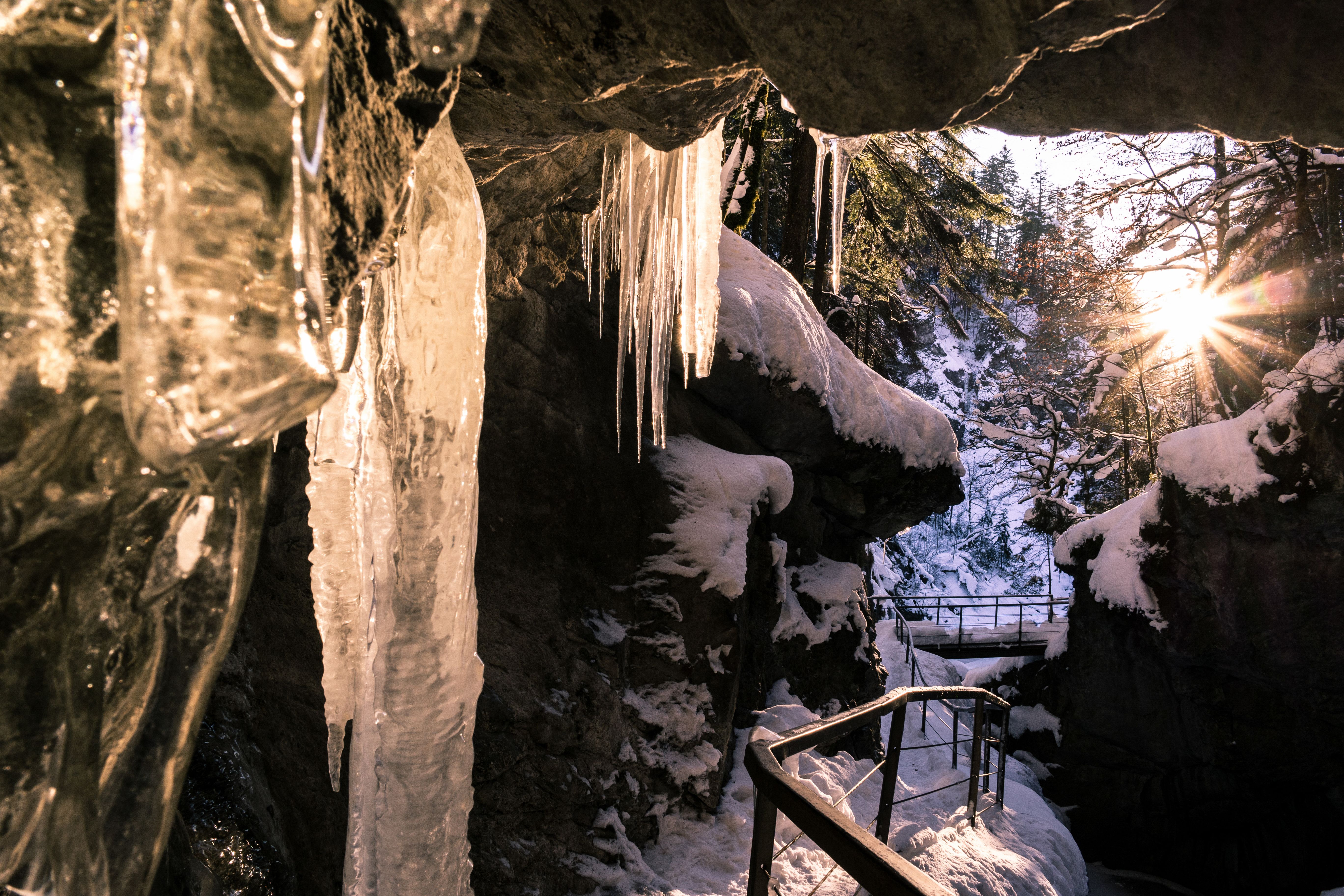 Die Starzlachklamm in Sonthofen im Winter.